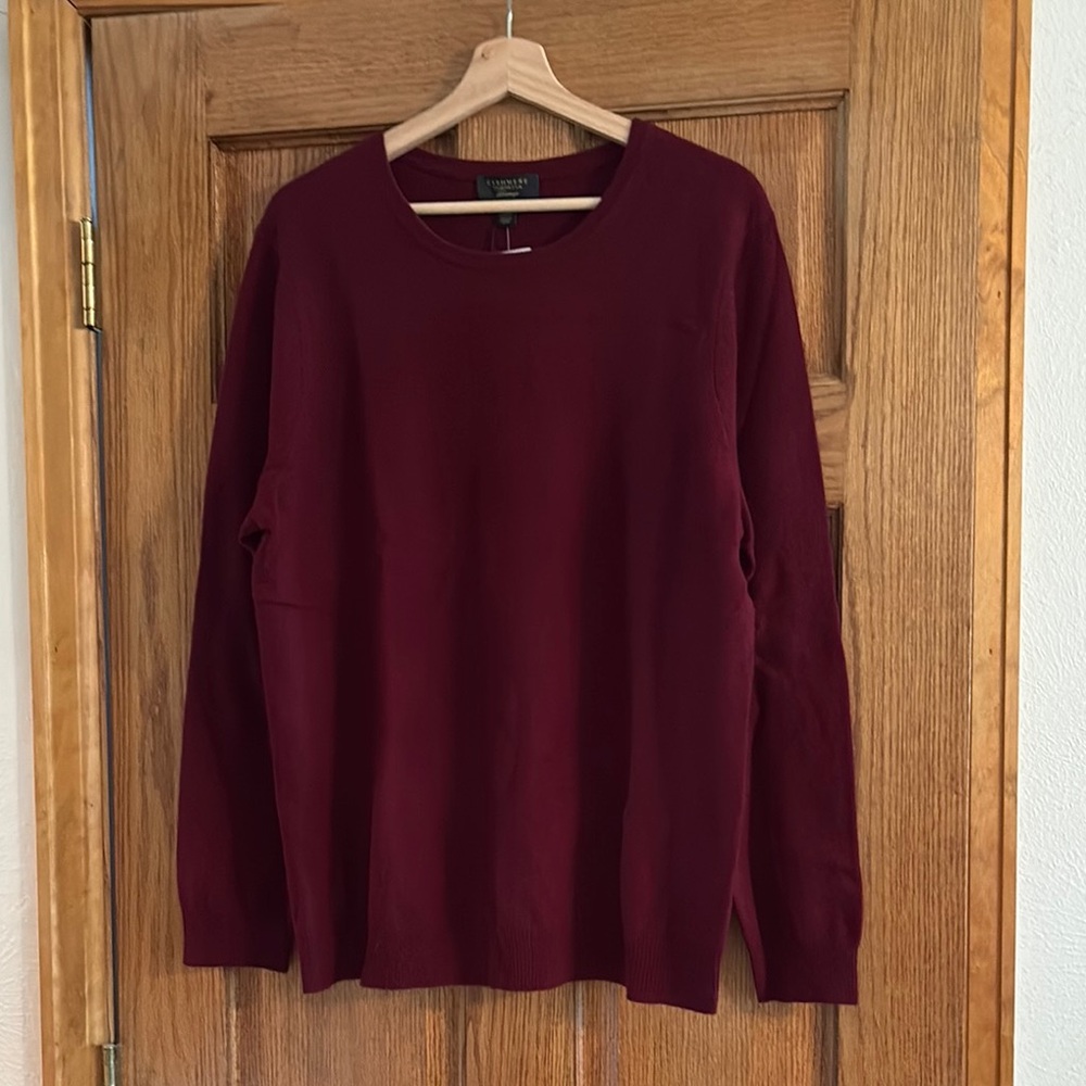 Charter Club Red Crewneck Sweater Soft Knit Classic